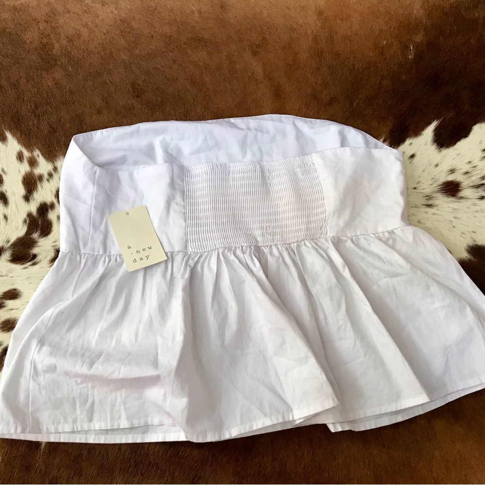 NWT A New Day White Strapless Peplum Tank Top sz M - Picture 4 of 5